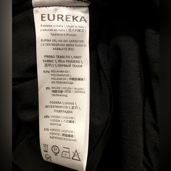 Euroka black pencil dress gold metal hook & eye front braided leather accent US4 - Picture 10 of 16